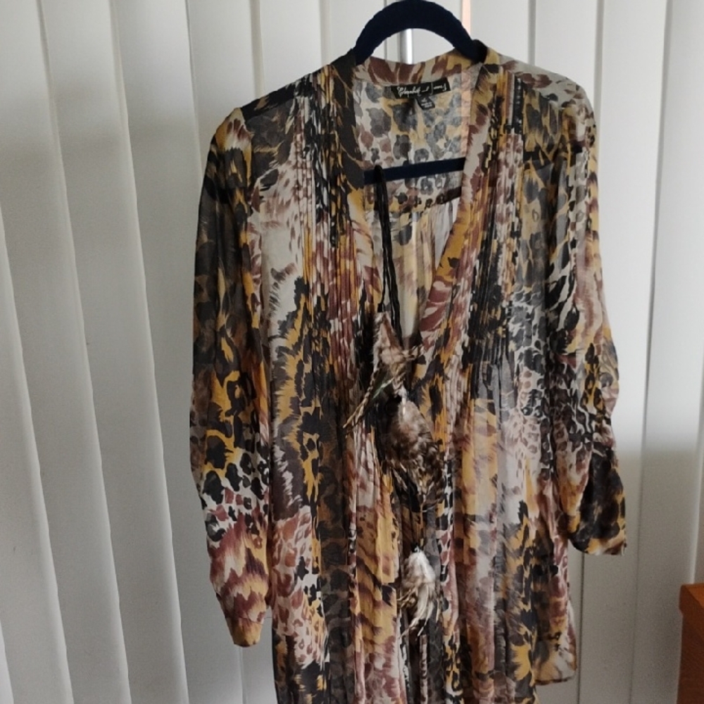 Elizabeth And James Multicolor Animal Print Blouse